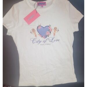 Edikted City of Love Paris France Graphic T-Shirt Womens XS